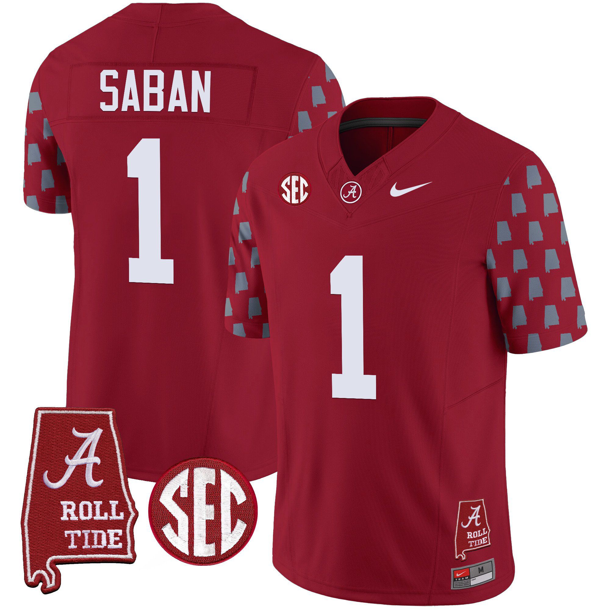 Men Alabama Crimson Tide #1 Saban Red Vapor Limited 2024 Nike NCAA Jersey->indianapolis colts->NFL Jersey
